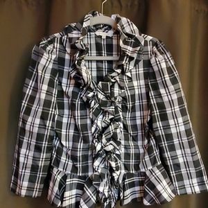 Boston Proper Ruffled Cocktail Blouse